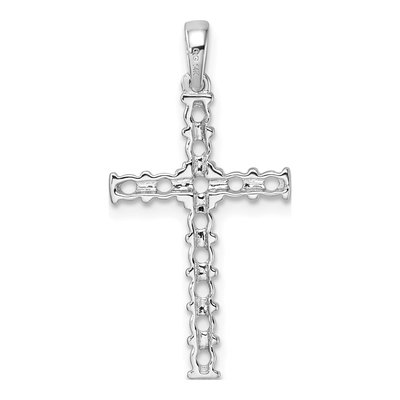 14K White Gold Latin Cross Pendant Mounting – view 4