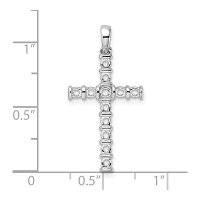 14K White Gold Latin Cross Pendant Mounting – view 5