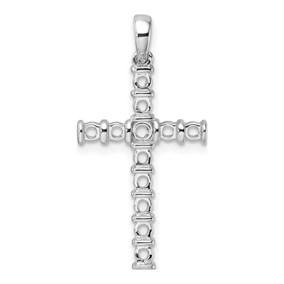 14K White Gold Latin Cross Pendant Mounting