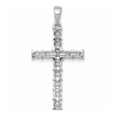 14K White Gold 3/4 ct tw Diamond Latin Cross Pendant – view 4