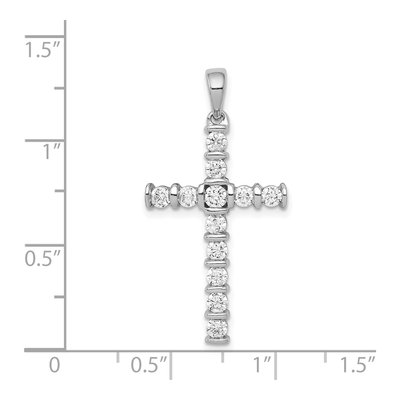 14K White Gold 3/4 ct tw Diamond Latin Cross Pendant – view 5