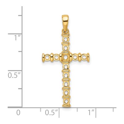 14K Yellow Gold Latin Cross Pendant Mounting – view 5