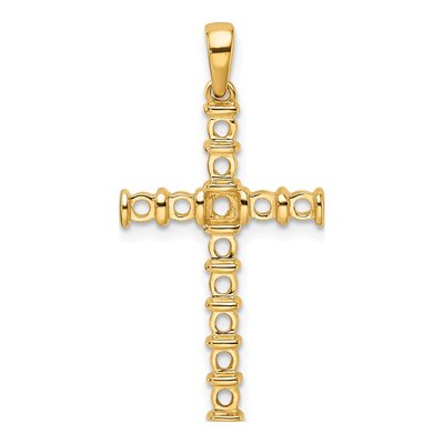 14K Yellow Gold Latin Cross Pendant Mounting