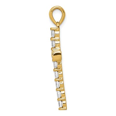 14K Yellow Gold 3/4 ct tw Diamond Latin Cross Pendant – view 2
