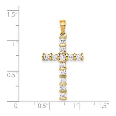 14K Yellow Gold 3/4 ct tw Diamond Latin Cross Pendant – view 3