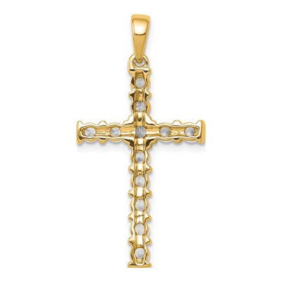 14K Yellow Gold 3/4 ct tw Diamond Latin Cross Pendant – view 4