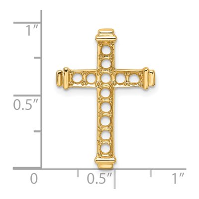 14K Yellow Gold Latin Cross Slide Pendant Mounting – view 5