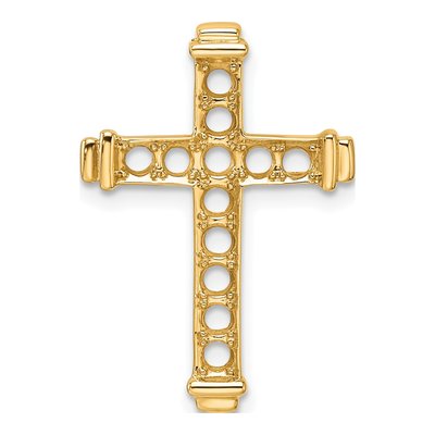 14K Yellow Gold Latin Cross Slide Pendant Mounting
