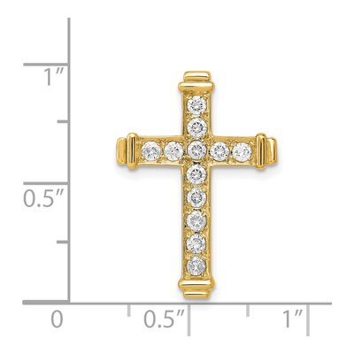 14K Yellow Gold 3/8 ct tw Diamond Latin Cross Slide Pendant – view 3