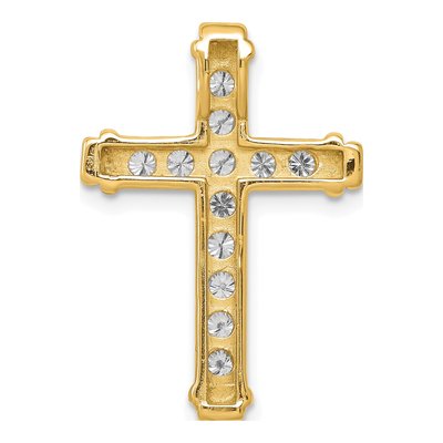 14K Yellow Gold 3/8 ct tw Diamond Latin Cross Slide Pendant – view 4
