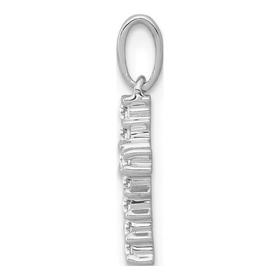 10K White Gold 1/10 ct tw Diamond Small Latin Cross Pendant – view 3