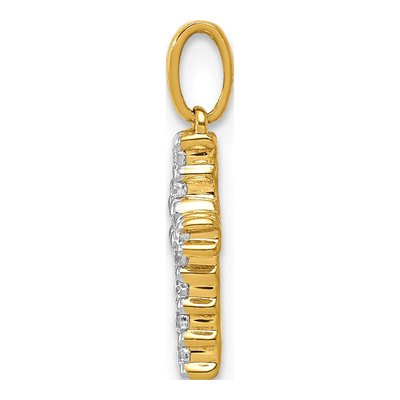 10K Yellow Gold 1/10 ct tw Diamond Small Latin Cross Pendant – view 2
