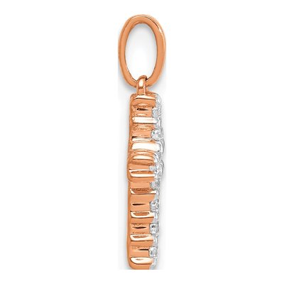 14K Rose Gold 1/10 ct tw Diamond Latin Cross Pendant – view 3