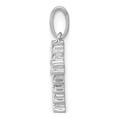 14K White Gold 1/10 ct tw Diamond Latin Cross Pendant – view 3