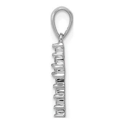10K White Gold 1/20 ct tw Diamond Small Latin Cross Pendant – view 3