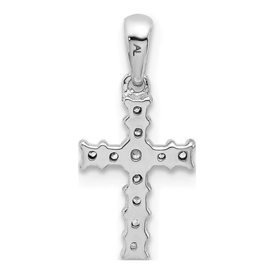 10K White Gold 1/20 ct tw Diamond Small Latin Cross Pendant – view 4