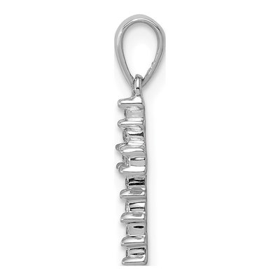 14K White Gold 1/20 ct tw Diamond Latin Cross Pendant – view 3