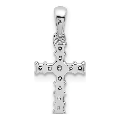14K White Gold 1/20 ct tw Diamond Latin Cross Pendant – view 4