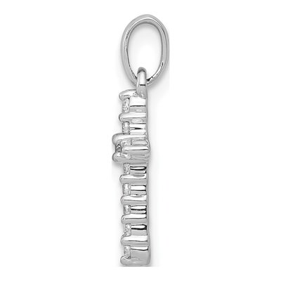 10K White Gold 1/10 ct tw Diamond Small Cross Pendant – view 2