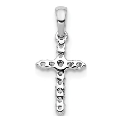 10K White Gold 1/10 ct tw Diamond Small Cross Pendant – view 3