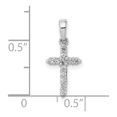 10K White Gold 1/10 ct tw Diamond Small Cross Pendant – view 4