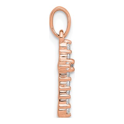 14K Rose Gold 1/10 ct tw Diamond Cross Pendant – view 3