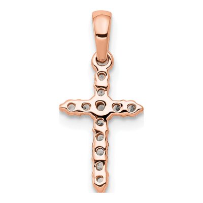 14K Rose Gold 1/10 ct tw Diamond Cross Pendant – view 5