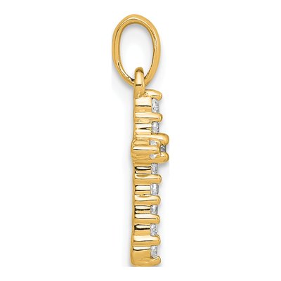 14K Yellow Gold 1/10 ct tw Diamond Cross Pendant – view 3