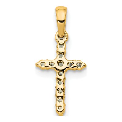 14K Yellow Gold 1/10 ct tw Diamond Cross Pendant – view 4