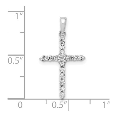 10K White Gold 1/4 ct tw Diamond Cross Pendant – view 5