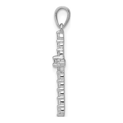 14K White Gold 1/4 ct tw Diamond Cross Pendant – view 3