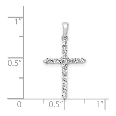 14K White Gold 1/4 ct tw Diamond Cross Pendant – view 5