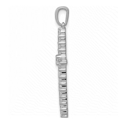 14K White Gold 1/2 ct tw Lab-Grown Diamond Cross Pendant – view 3