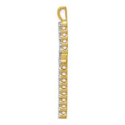 14K Yellow Gold 1/4 ct tw Diamond Cross Pendant – view 3