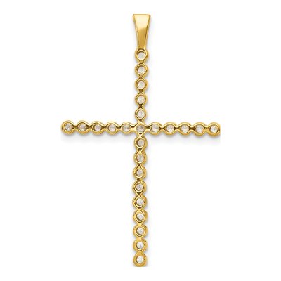 14K Yellow Gold 1/4 ct tw Diamond Cross Pendant – view 4