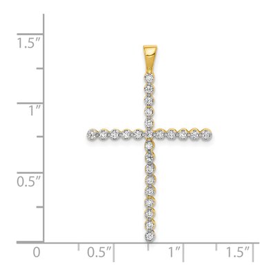 14K Yellow Gold 1/4 ct tw Diamond Cross Pendant – view 5