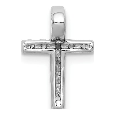 10K White Gold 1/5 ct tw Diamond Latin Cross Slide Pendant – view 3