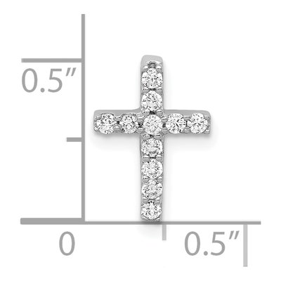 10K White Gold 1/5 ct tw Diamond Latin Cross Slide Pendant – view 4
