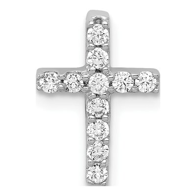 10K White Gold 1/5 ct tw Diamond Latin Cross Slide Pendant