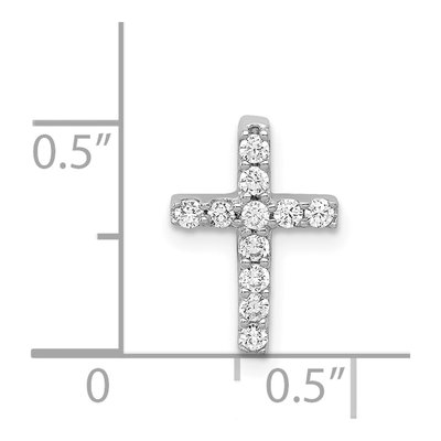 14K White Gold 1/5 ct tw Diamond Latin Cross Slide Pendant – view 5