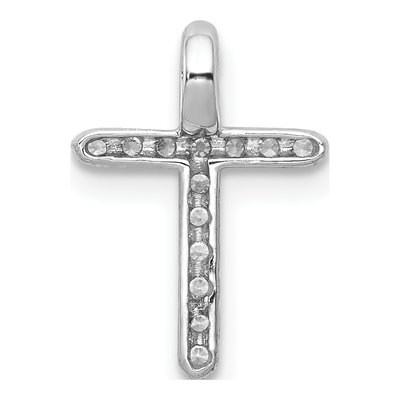 10K White Gold 1/8 ct tw Diamond Cross Slide Pendant – view 3