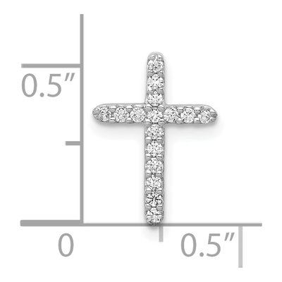 10K White Gold 1/8 ct tw Diamond Cross Slide Pendant – view 4