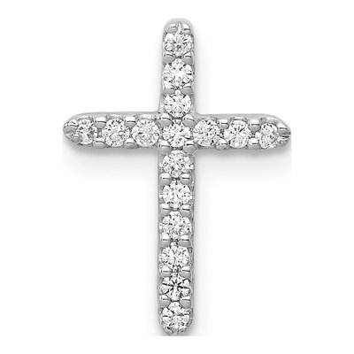 10K White Gold 1/8 ct tw Diamond Cross Slide Pendant