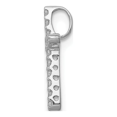 14K White Gold 1/8 ct tw Diamond Cross Slide Pendant – view 3