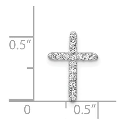 14K White Gold 1/8 ct tw Diamond Cross Slide Pendant – view 5