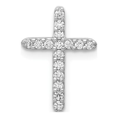 14K White Gold 1/8 ct tw Diamond Cross Slide Pendant