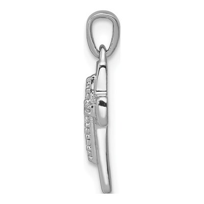 14K White Gold 1/20 ct tw Diamond Cross Pendant – view 3