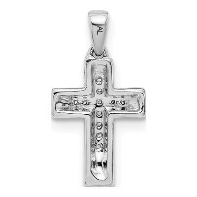 14K White Gold 1/20 ct tw Diamond Cross Pendant – view 4