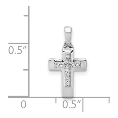 14K White Gold 1/20 ct tw Diamond Cross Pendant – view 5