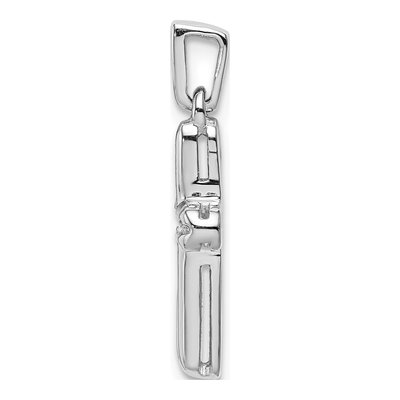 14K White Gold 1/6 ct tw Diamond Latin Cross Pendant – view 3